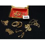 A Quantity Of Mixed Scrap & Other 9ct Gold Jewellery & Charms, Approx 32grm