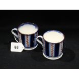 A Pair Of Staffordshire Pottery Gaudy Welsh Mugs