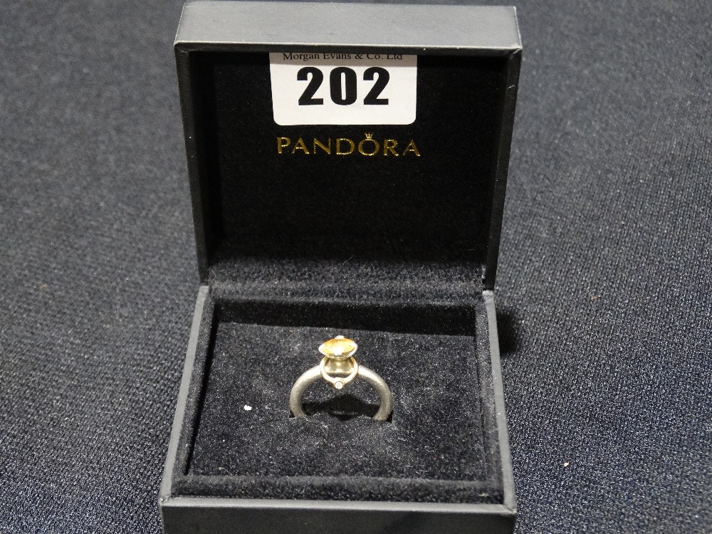A Pandora Silver & Topaz Ring