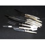 A Quantity Of American Silver Handled Knives By Lunt