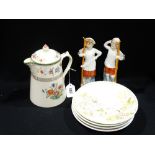 A Pair Of Edwardian Bisque China Figures Etc