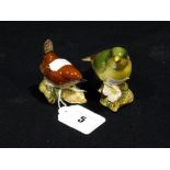 Two Beswick Model Birds, Greenfinch & Wren