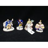Four Small Size Continental Porcelain Figural Groups