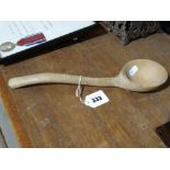A Carved Wooden "Cawl" Ladle