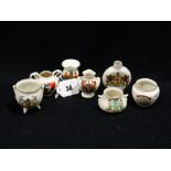 Thirteen Crested China Pieces