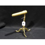 A 19th Century Brass Tripod Goffering Iron, 10" High