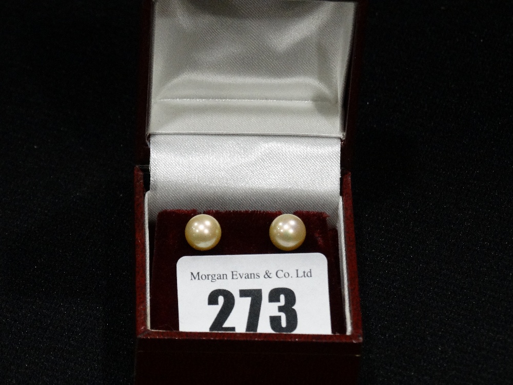 A Pair Of 18ct Gold Set Pearl Earrings