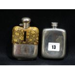 Two Early 20th Century Hip Flasks, One Possibly French Silver