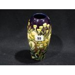 A Contemporary Moorcroft Circular Based Thistle Decorated Vase, Silver Line Mark, 8" High