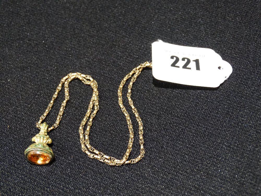 A 9ct Gold Fancy Link Chain, Together With A Non Gold Seal Fob