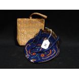 An Art Deco Period Ladies Beadwork Purse, Together With A Similar Fabric Purse