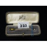 A Gold & Pearl Stick Pin In Original Box