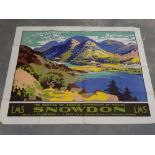 A Rare Circa 1923 Coloured LMS Snowdon Railway Poster By Greenwood. Printed By Jordison & Co