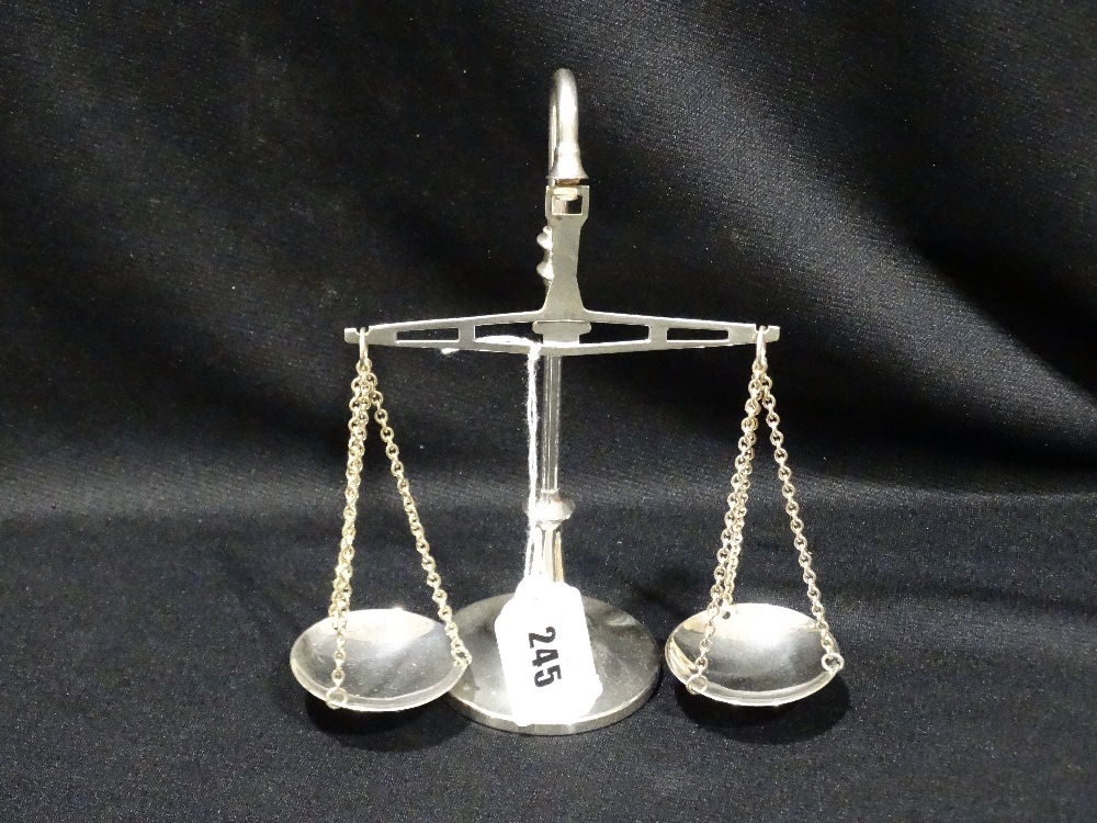 A Set Of Jewellers Silver Display Scales By Mappin & Webb