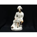 A Staffordshire Pottery Portrait Figure "The Lion Slayer"