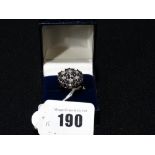 A 9ct Gold Sapphire & Diamond Cluster Ring, Size N