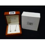 A Boxed Clogau Gold & Silver Pair Of Star Earrings Set With Diamond