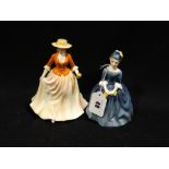 Two Royal Doulton Figures, "Autumn Stroll" & "Cherie"