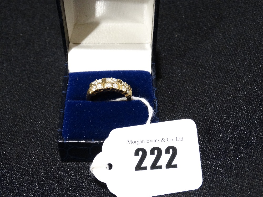 A Gold 12 Stone Diamond Ring