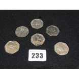 Six Collectable 50p Pieces To Include Miss Tiggy-Winkle