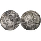 Arab-Sasanian, Talha b. ‘Abdallah (c. 64-66h), drachm, SK (Sijistan) 65h, 3.11g (SICA 1, -;