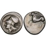 Greek, tetradrachm of Athens, late 5th century BC; staters of Dyrrhachium and Leucas; drachms of