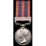 India General Service, 1854-1895, single clasp, Sikkim 1888 (257 Pte T. Carr 2nd Bn Derby. R.);