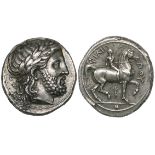 Kingdom of Macedonia, Philip II (359-336 BC), tetradrachm, Pella, c. 342-336 BC, laureate head of