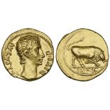 Augustus (27 BC-AD 14), aureus, Lugdunum, 15-13 BC, AVGVSTVS DIVI F, bare head right, rev., IMP X,