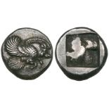 Ionia, Klazomenai, stater, c. 500 BC, forepart of winged boar flying right, rev., quadripartite