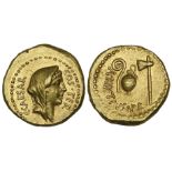 Julius Caesar (died 44 BC), aureus, Rome, 46 BC, with A. Hirtius as praetor, C CAESAR COS ITER,