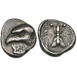 Elis, Olympia, stater, c. 408 BC (93rd Olympiad), signed by Da..., head of eagle left; white