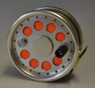 Reel: Fine Steel Fin Classic #10/11 salmon fly reel- ventilated face, crosshatched black handle with