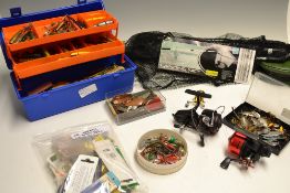 Large quantity of spinning lures, reels and tackle: to incl lures, mounts, older spoons incl