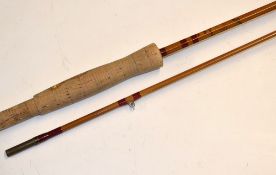 Marcus Warwick Rod: The Gullane 8ft 6in 2pc split cane fly rod,#6, full cork handle, hand written