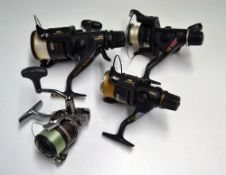 Collection of Shimano spinning reels (4): Shimano 8010 XT-7 Aero Bait Runner; Shimano SX 3000;