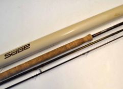 Sage fly rod: fine Sage Model GFL 12ft 6in 3pc graphite salmon fly rod, #9,7 5/8oz, lined butt and