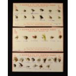 Allcocks Flies: 3x Allcocks Salesman's display cards with a total of 33 mounted trout flies. The