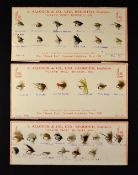 Allcocks Flies: 3x Allcocks Salesman's display cards with a total of 33 mounted trout flies. The