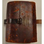 Francis M. Walbran leather fly wallet: large leather wallet embossed in gilt with makers details