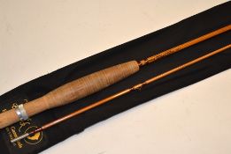 Marcus Warwick Rod: Sniper 6ft 2pc split cane fly rod, #5, bulbous cork handle, hand written details