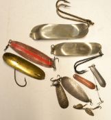 Lures (8): Hardy Bros Selection of Spoons to Jim Vincent Broads Spoon together with Greenwell,