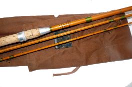 Selection of 3x various rods and other section parts: Army & Navy London 15ft 3pc greenheart