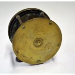 Reel: Rare and early C Farlow, Maker 221 Strand, Nr Temple Bar brass multiplying 3.75" wide drum