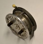 Scarce Hardy Silex Jewel fly reel (1954-1959): 4" alloy drum casting reel, twin black handles, 2x