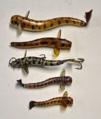 Lures (5): Wadham Land'em Loach Baits all loose, varying sizes and colours