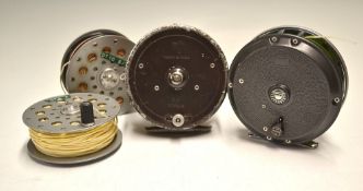 Salmon Fly reels and spare spools (4): Farlow's London Python 4"W wide drum fly reel and 2x spare