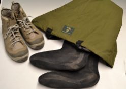 Orvis Waders and Simms Wading Boots: very large pair of green waders, with 100% polyester outer