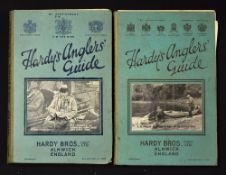 2x Hardy's Anglers' Guides with interesting ephemera to incl 1929 in the original embossed blue