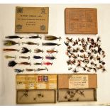 Hardy Boxes, Flies and Spinners: collection of 21x various halcyon style spinners, 80 x various